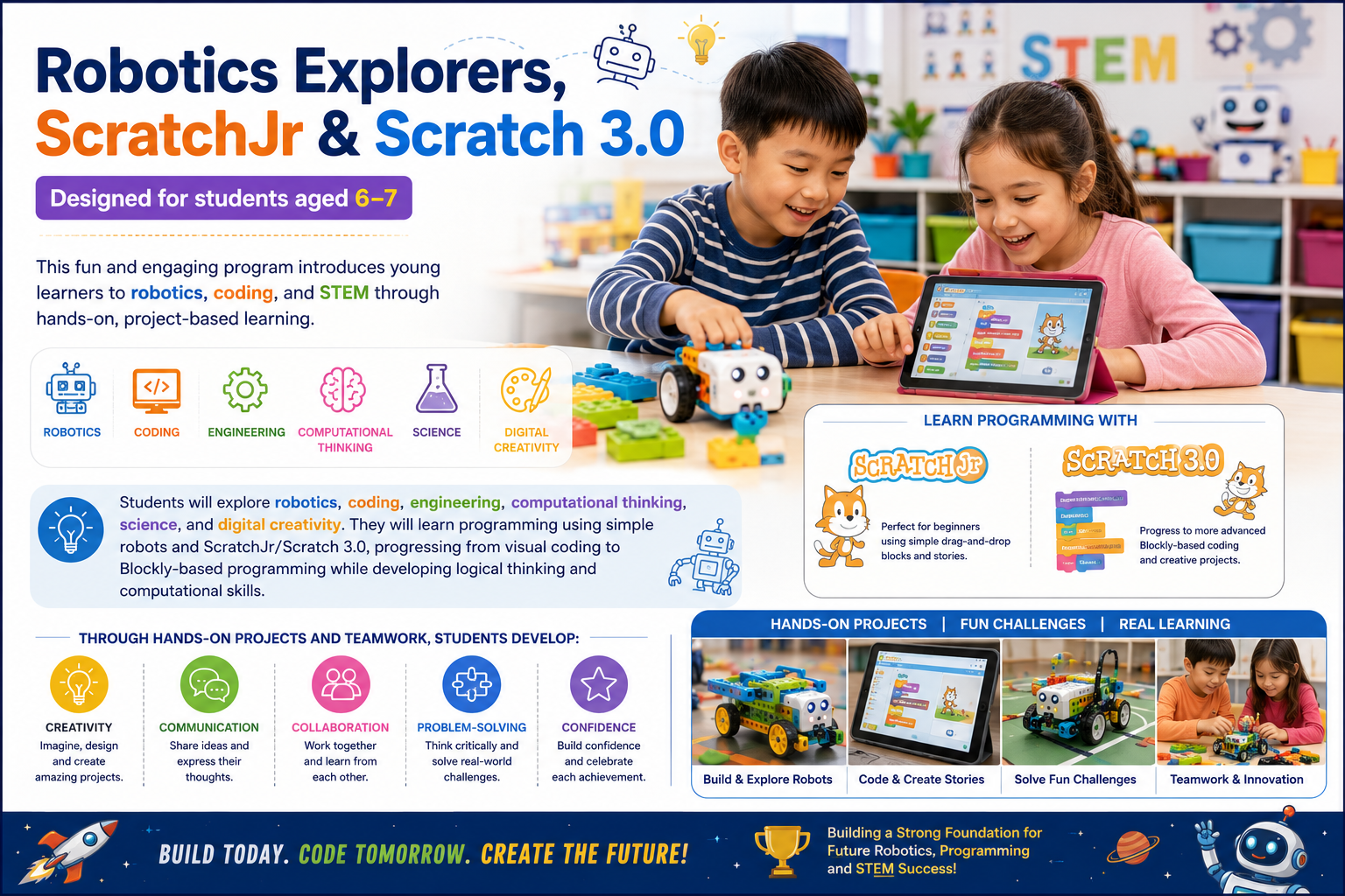 ScratchJr and Scratch 3.0 robotics explorers program